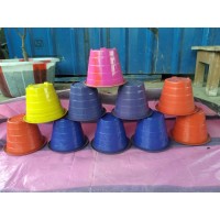 Colourful flower pots