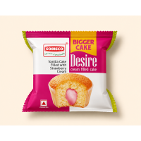 Sobisco Desire Vanilla Cake Filled with Strawberry Cream 18g | Soft Cream Filled Cake