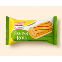 Sobisco Swiss Roll Pineapple Cream Filled Cake 30g | Soft Pineapple Cake Roll Snack